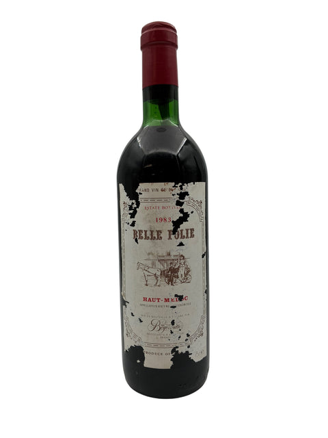 Flaske af Belle Folie Beychevelle 1983 rødvin