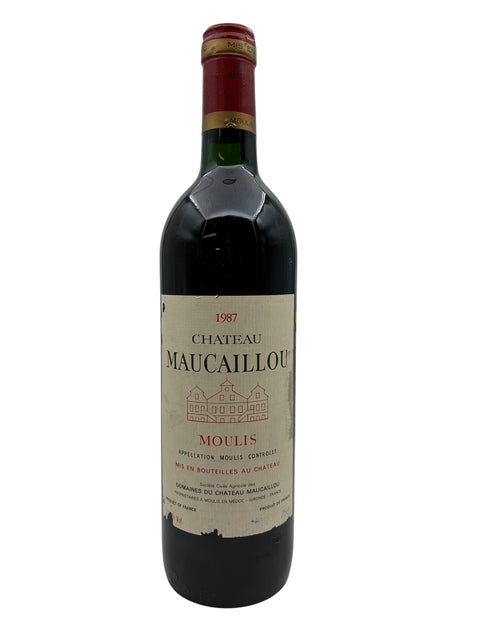 Flaske af Chateau Maucaillou 1987 rødvin