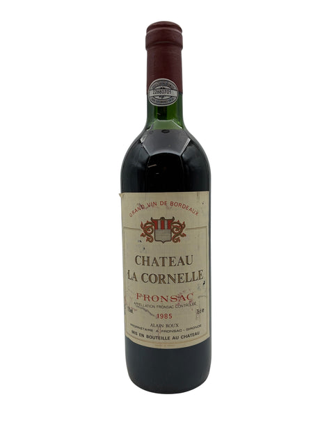 Flaske af Chateau La Cornelle 1985 rødvin fra Fronsac