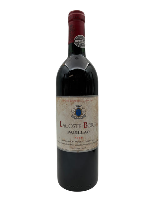 Flaske af Lacoste-Borie Pauillac 1985 rødvin