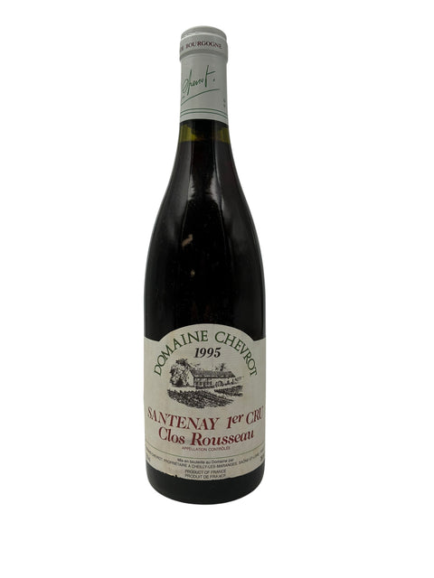 Flaske af Santenay Clos Rousseau Domaine Chevrot 1995 rødvin