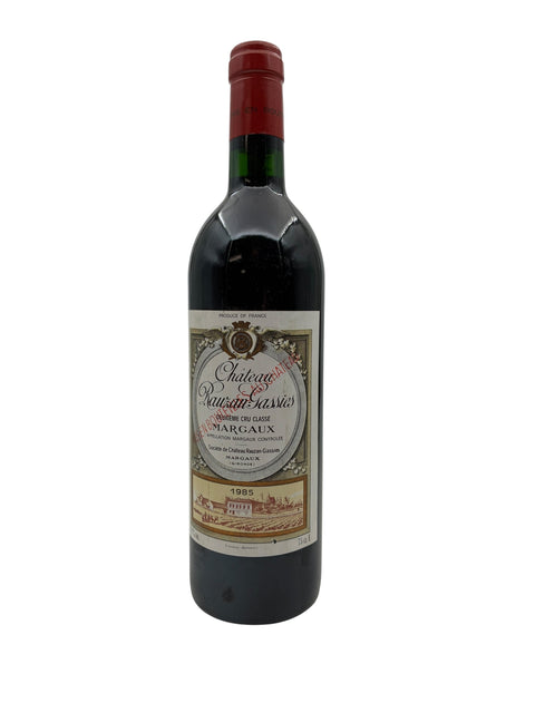 Flaske af Chateau Rauzan Gassies 1985 rødvin fra Margaux