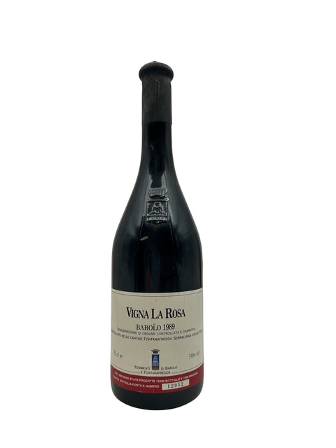 Flaske af Vigna La Rosa Barolo 1989 fra Fontanafredda
