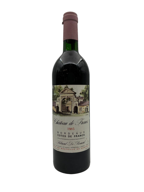 Flaske med Château de Francs 1985 rødvin fra Bordeaux