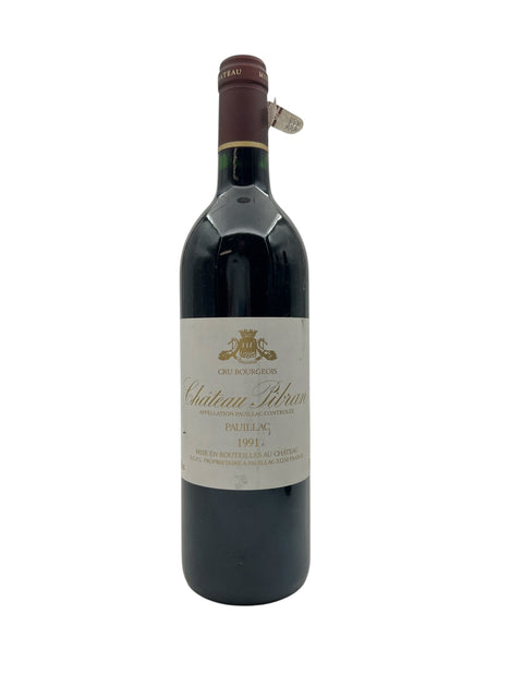 Flaske af Château Pibran 1991 rødvin fra Pauillac