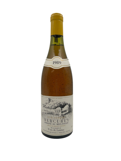 Flaske af rødvin Mercurey Yves de Launay 1989