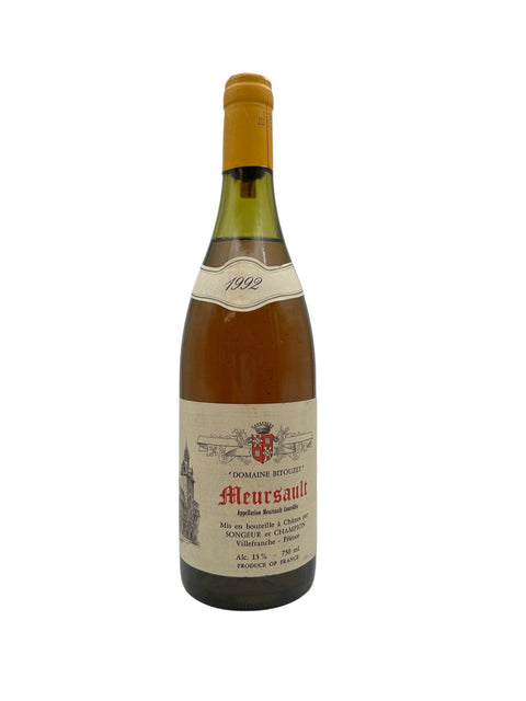 Flaske af Meursault Domaine Bitouzet 1992 hvidvin