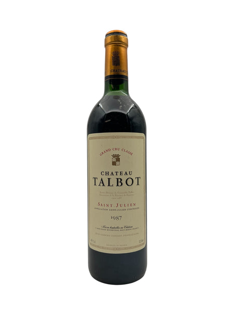 Flaske af Chateau Talbot 1987 rødvin fra Saint-Julien
