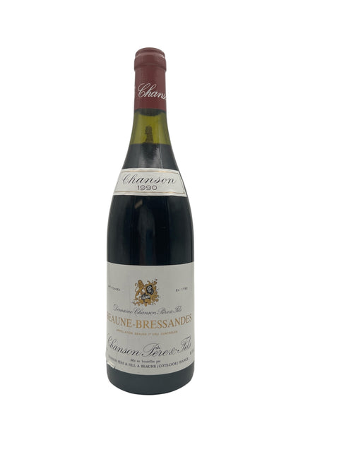 Flaske af Beaune Bressandes Chanson 1990 rødvin