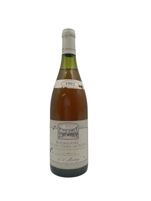 Flaske af Bourgogne L A Moroy 1992 hvidvin