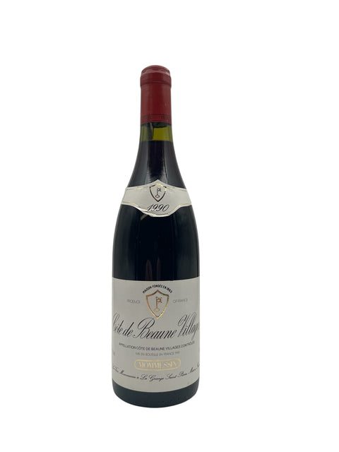 Flaske af Côte de Beaune Village 1990 rødvin fra Moissenet