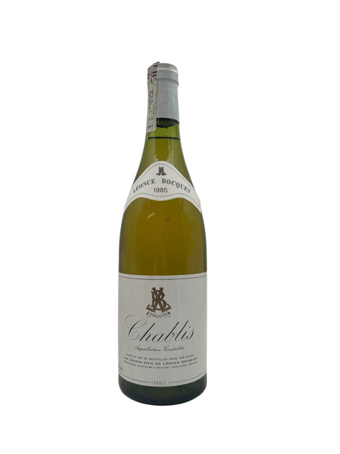 Flaske af Chablis Leonce Bocquet årgang 1985
