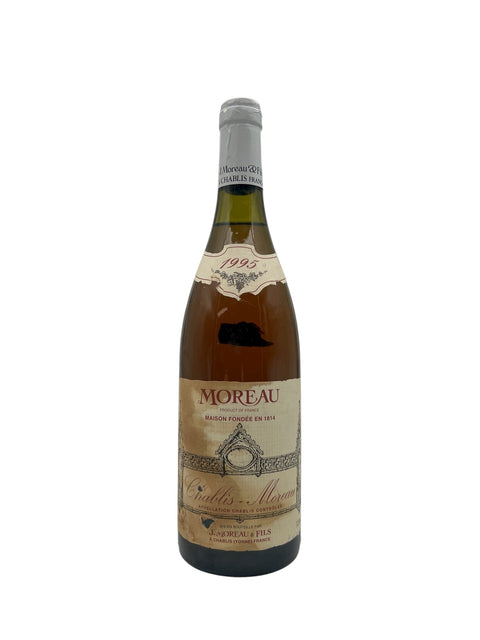 Flaske Chablis Moreau 1995 hvidvin fra Frankrig