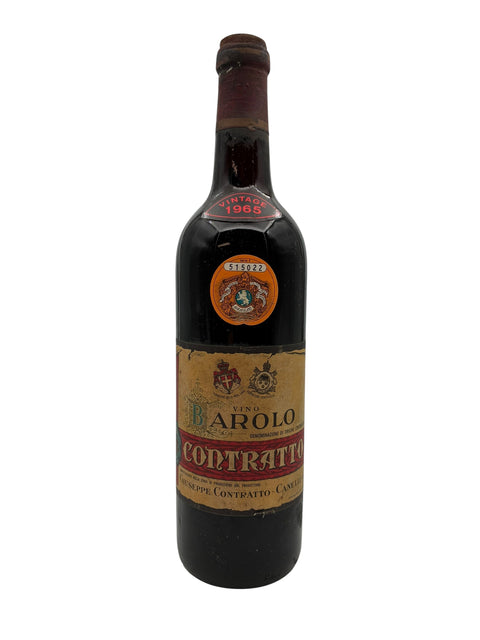 Barolo Contratto 1965 flaske med etiket