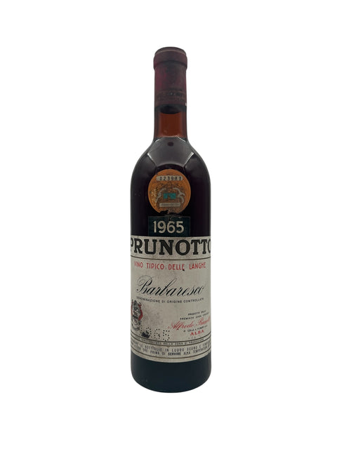 Flaske af Barbaresco Prunotto 1965 rødvin