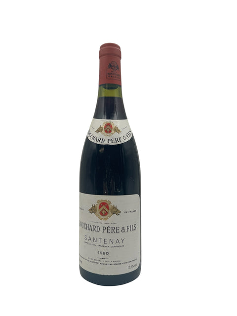 Flaske af Santenay rødvin fra 1990 Bouchard Père & Fils