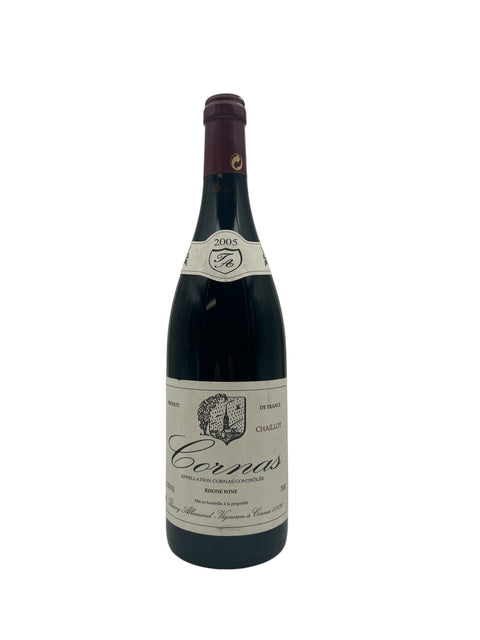 Cornas Thierry Allemand 2005 flaske med vinetiket