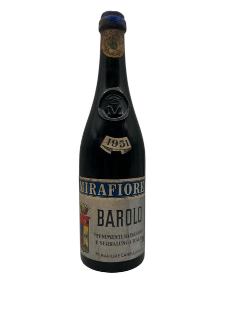 Barolo vinflaske fra Mirafiore årgang 1951