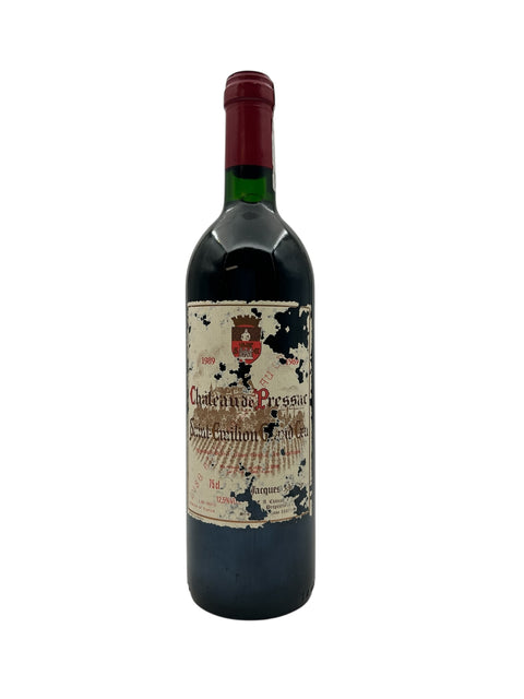 Flaske af Château de Pressac 1989 rødvin