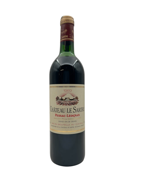 Flaske af Château Le Sartre 1989 rødvin fra Pessac-Léognan