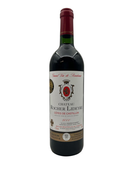 Flaske af Côtes de Castillon Chateau Rocher Lideyre 2000 rødvin