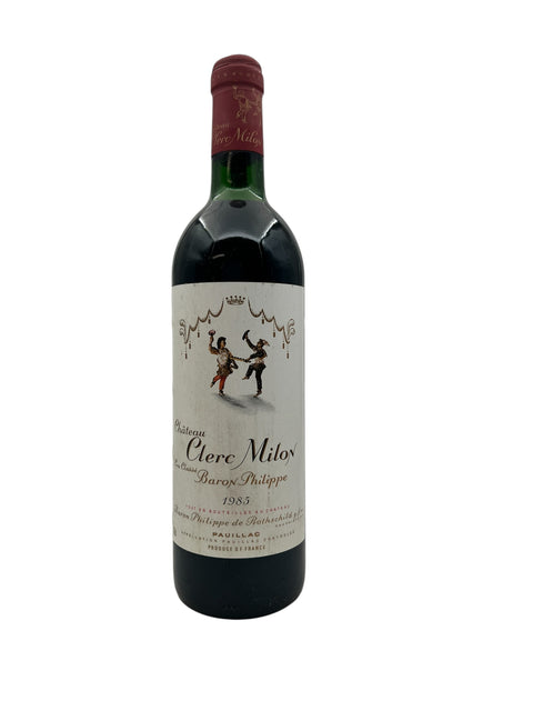 Flaske af Château Clerc Milon 1985 rødvin fra Pauillac