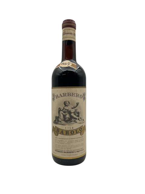 Flaske af Barolo Giorgio Barbero 1965 med klassisk etiket