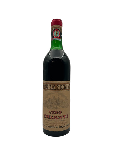 Flaske af Vino Chianti Fattoria Sonnino med detaljeret etiket