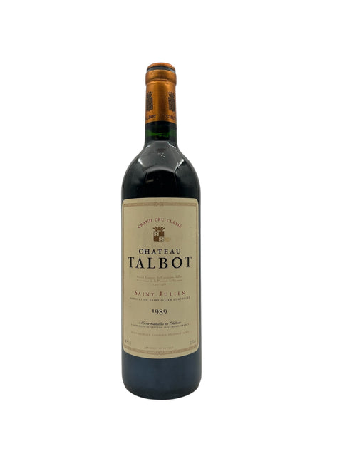 Flaske af Chateau Talbot 1989 rødvin fra Bordeaux
