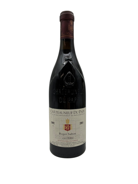 Flaske af Châteauneuf du Pape Roger Sabon 2001 rødvin