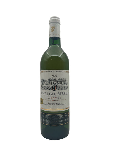 Chateau Méric hvidvin fra 1992 med etiketbillede
