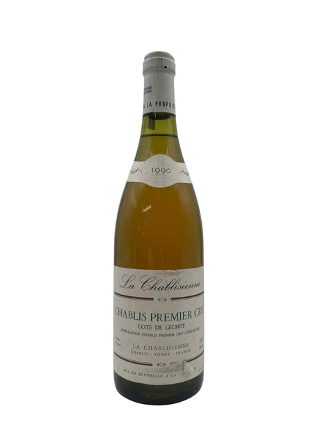 Flaske af Chablis Premier Cru La Chablisienne 1990 hvidvin