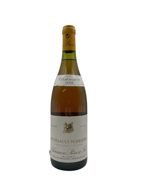 Flaske af Meursault-Perrières Chanson 1992 hvidvin