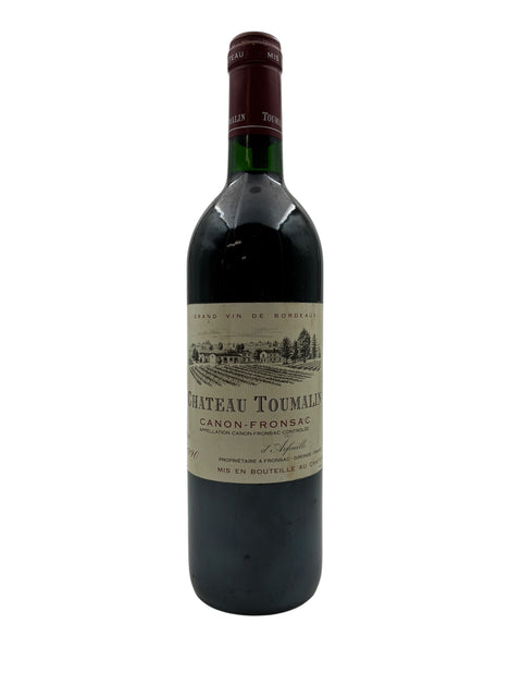 Flaske af Chateau Toumalin Canon-Fronsac 1990 rødvin