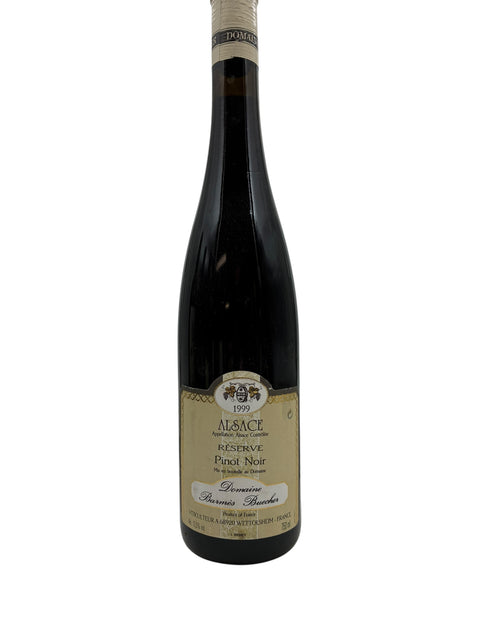 Flaske af Domaine Beumès Buecher Pinot Noir 1999 fra Alsace