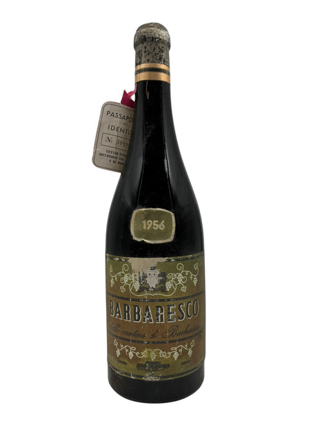 Barbaresco rødvin fra 1956 med antik etiket