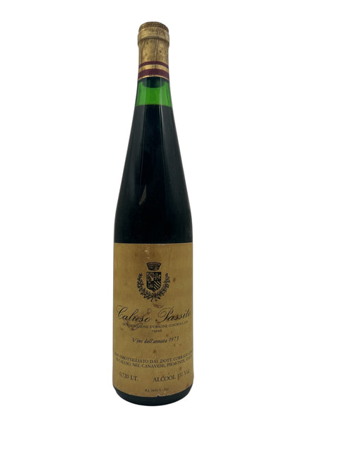 Flaske af Caluso Passito Corrado di Valter 1973 dessertvin
