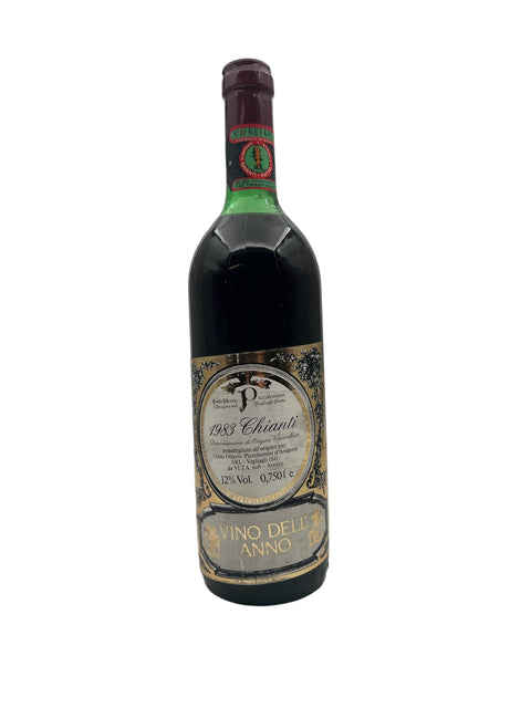 Flaske af Chianti Poggiopiano 1983 med vintage etiket