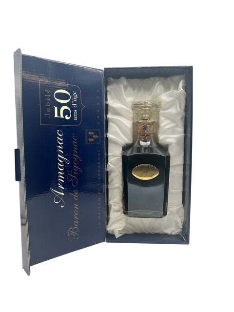 Jubileumeditie van Baron de Sigognac Armagnac in een geschenkverpakking