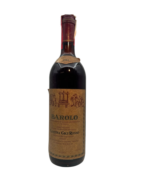 Bottle of Barolo Cantina Gigi Rosso 1981 red wine