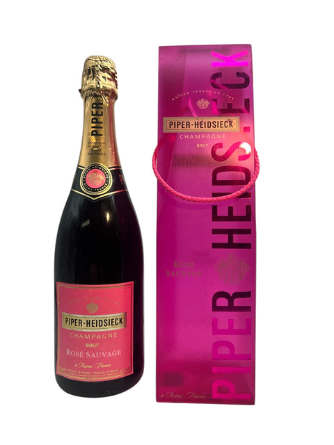 Flaske og æske af Piper-Heidsieck Rosé Sauvage Champagne