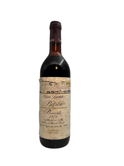 Flaska Barolo Brunate Ceretto rött vin från 1978