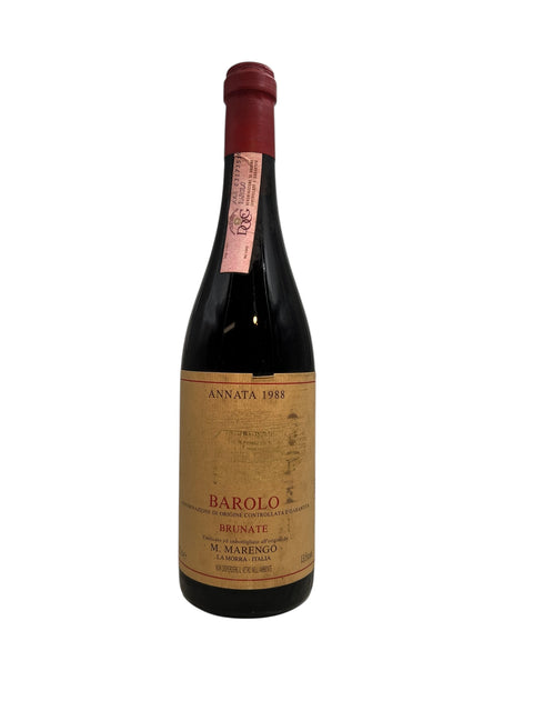 Flaska Barolo M. Marengo 1988 med etikett