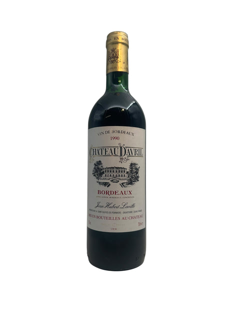 Flaska Chateau Davril 1990 Bordeaux rött vin
