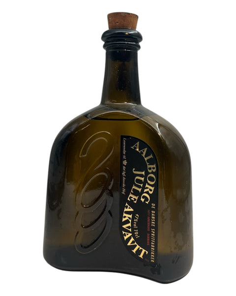 Bottle of Aalborg Jule Akvavit 2000 with cork