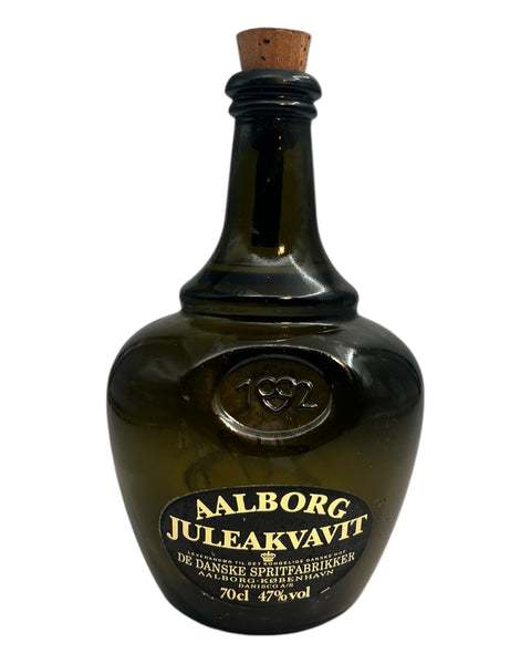 Aalborg Christmas Aquavit 1992 fles met rijk decoratief ontwerp