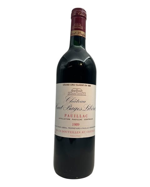 Fles rode wijn van Château Haut-Bages Libéral 1989