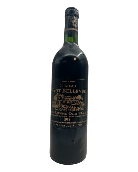 Fles Chateau Hyot Bellevue 1988 rode wijn
