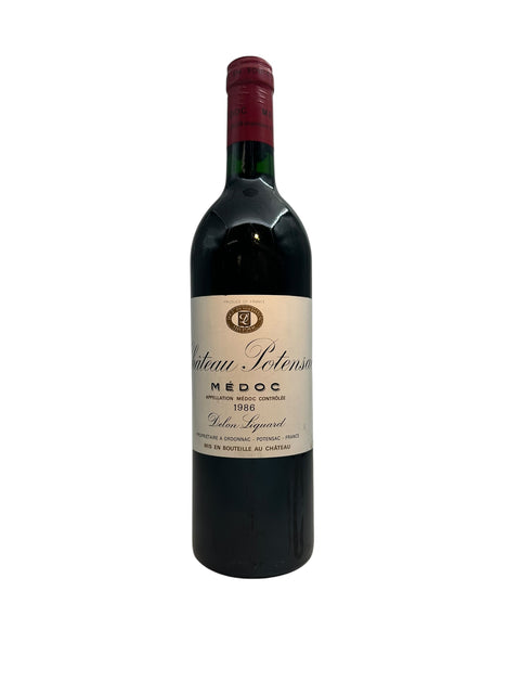 Fles Chateau Potensac Delon 1986 rode wijn