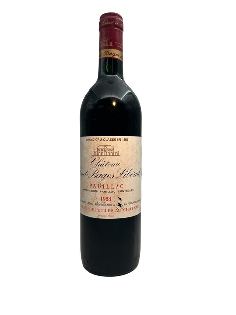 Fles rode wijn Pauillac Château Haut-Bages Libéral 1988